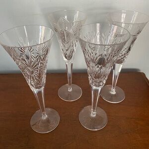 Waterford Millennium Crystal Flutes set of 4 vintage champagne glasses